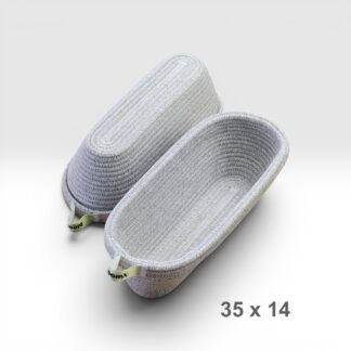 سبد تخمیرجدیدبیضی بلند لبه برگردان 35cm Rolled-Rim Banneton